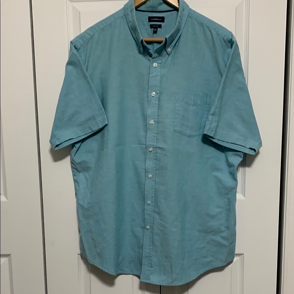 Croft & Barrow Blue Casual Short Sleeve Button Down Shirt Relaxed Fit